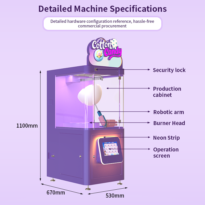 Desktop Semi-automatic Flower Cotton Candy Vending Machine - Image 5